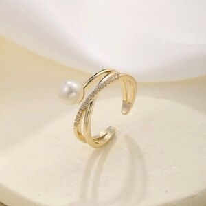 Faux Pearl Fashion Ring